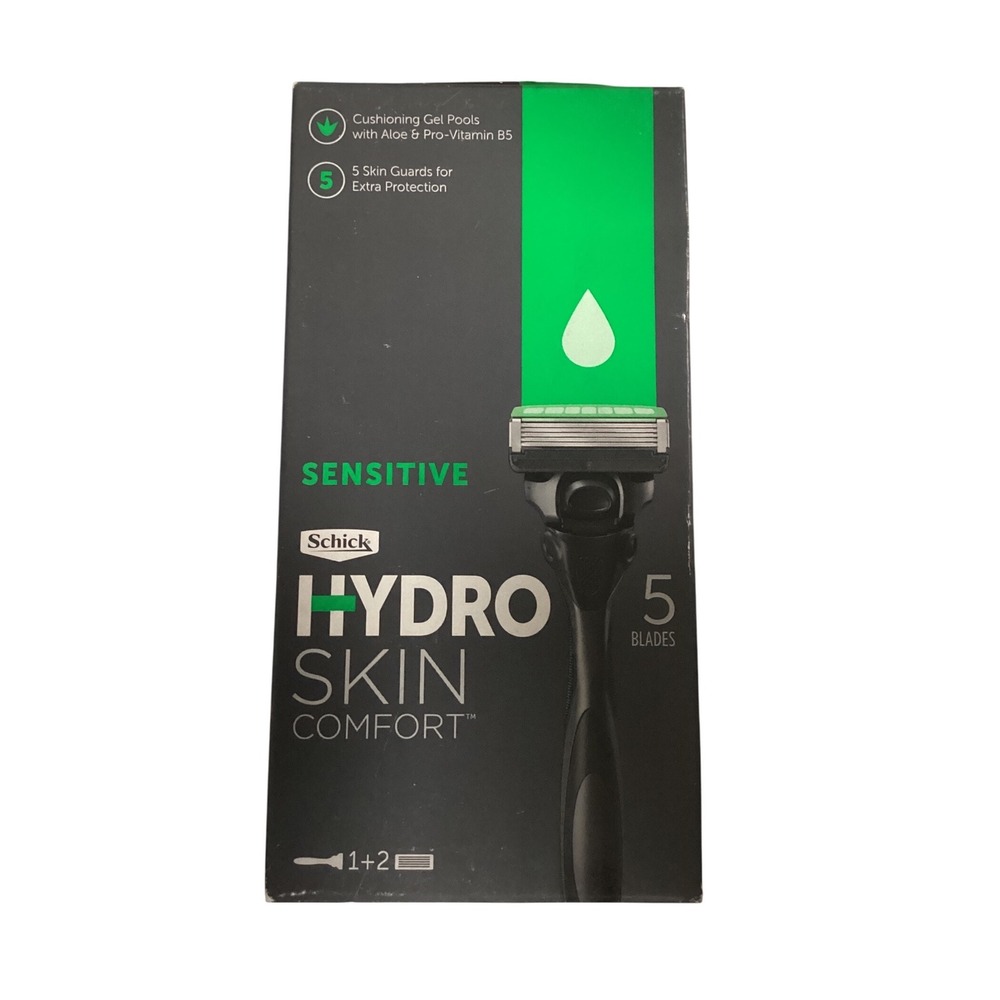 Schick Hydro Skin‎ Comfort Sensitive Razor 5 Blades Men 1 + 2 Refills